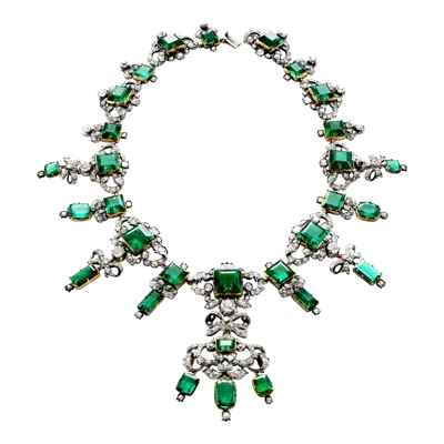 5528_Garniture af smaragder og brillanter med diadem