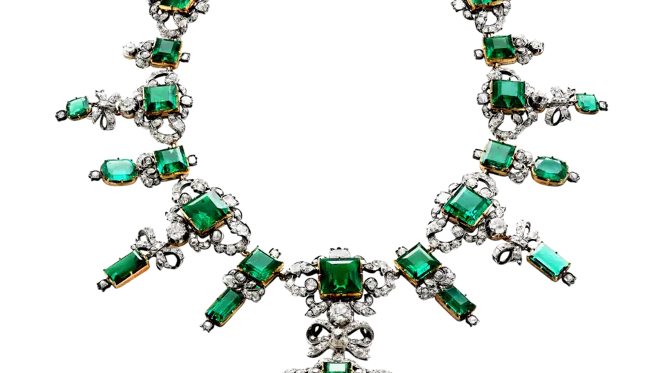 5528_Garniture af smaragder og brillanter med diadem
