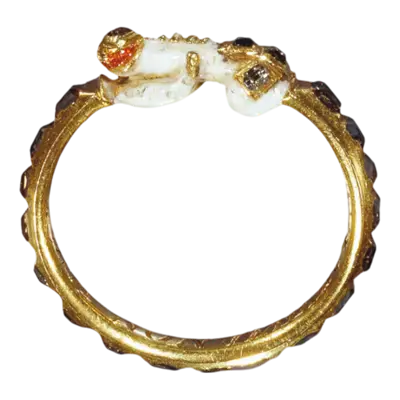 4146_Ring af emaljeret guld med 22 diamanter
