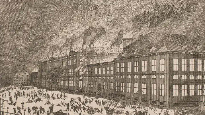 Det første Christiansborg brænder